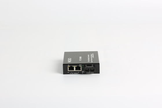2 پورت 1000m Rj45 1 مبدل 1000m Fx Port Gigabit Media Converter سیاه