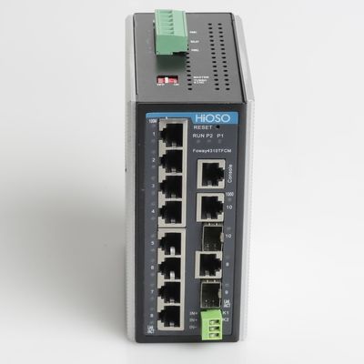 2 1000M Combo 8 10 / 100M RJ45 Din Rail Ethernet Switch 10 پورت