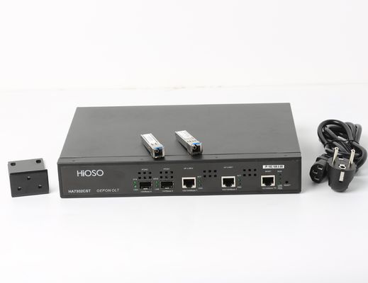 HiOSO Mini 2 Port Epon Olt FTTH نوع مستقل AC220V با 2 SFP Px20+++