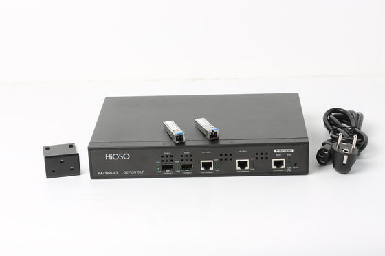 HiOSO Pizza Box Metal Epon Olt 2 Ports Standalone 2 PON OLT Optical Line Terminal