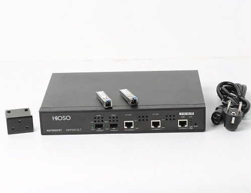 HiOSO HA7302CST Epon Olt 2 پورت 2 Pon Olt با 2 ماژول SFP پشتیبانی Px+++ 1:128 سازگار